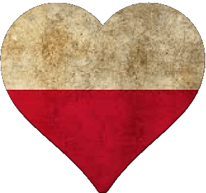 Coeur Pologne Europe Drapeaux 
