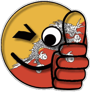 Smiley - OK Bhoutan Asie Drapeaux 
