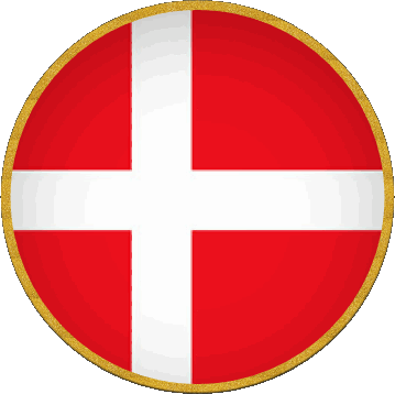 Rond Danemark Europe Drapeaux 