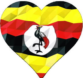 Herz Uganda Afrika Fahnen 