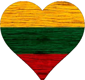 Coeur Lituanie Europe Drapeaux 