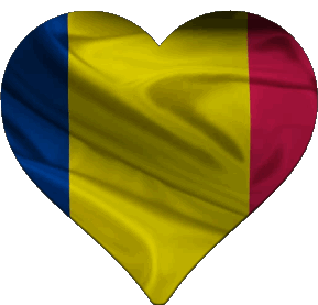 Coeur Roumanie Europe Drapeaux 