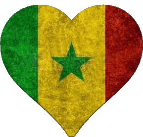 Coeur Sénégal Afrique Drapeaux 