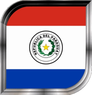 Quadrato Paraguay America Bandiere 