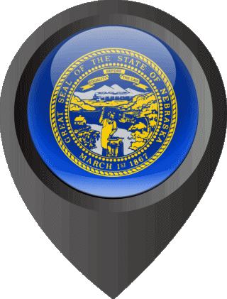 Marcador de ubicación Nebraska U.S.A - Estados América Banderas 