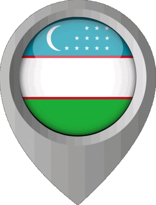 Epingle de Localisation Ouzbékistan Asie Drapeaux 
