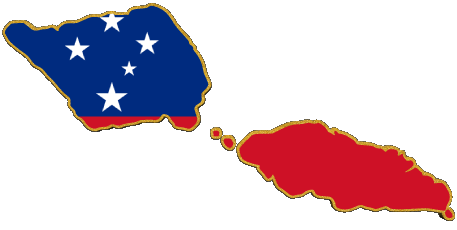 Mapa Samoa Oceanía Banderas 