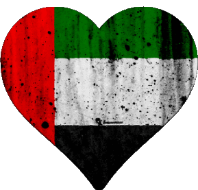 Coeur Emirats Arabes Unis Asie Drapeaux 