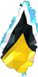 Carte Sainte Lucie Amériques Drapeaux 