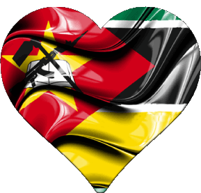 Heart Mozambique Africa Flags 