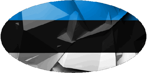 Oval Estonia Europe Flags 