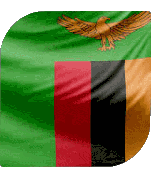 Quadrato Zambia Africa Bandiere 