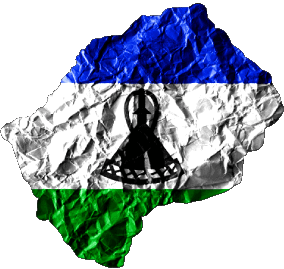 Mapa Lesoto África Banderas 