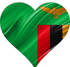 Coeur Zambie Afrique Drapeaux 