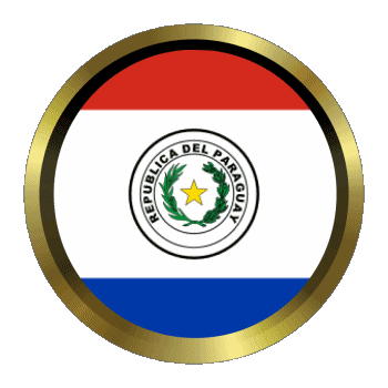Round - Rings Paraguay America Flags 