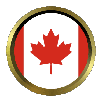 Round - Rings Canada America Flags 