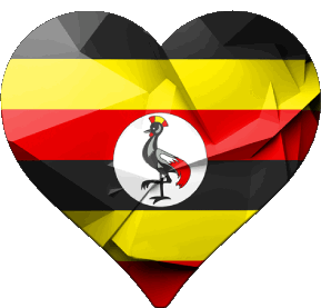 Cuore Uganda Africa Bandiere 