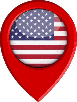 Epingle de Localisation U.S.A - National Amériques Drapeaux 