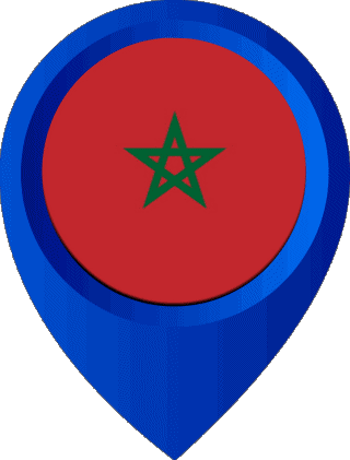 Marcador de ubicación Marruecos África Banderas 