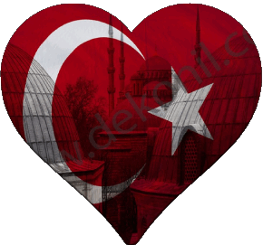 Coeur Turquie Asie Drapeaux 