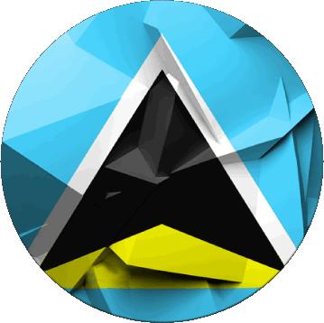 Round St. Lucia America Flags 