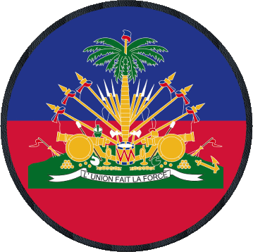 Rond Haiti America Flags 