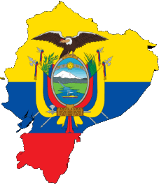 Mapa Ecuador América Banderas 