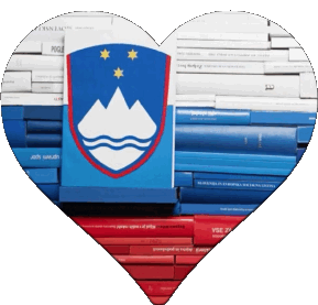 Coeur Slovénie Europe Drapeaux 