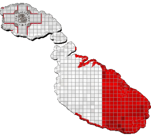 Mapa Malta Europa Banderas 