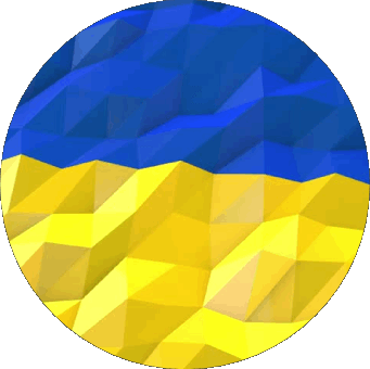Round Ukraine Europe Flags 