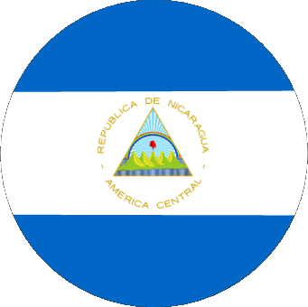 Round Nicaragua America Flags 