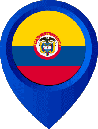 Marcador de ubicación Colombia América Banderas 