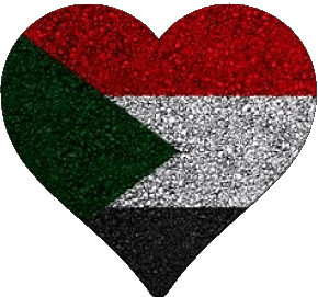 Herz Sudan Afrika Fahnen 