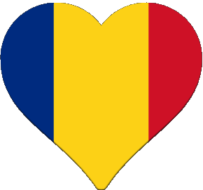Coeur Roumanie Europe Drapeaux 