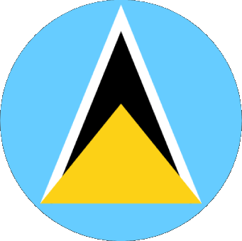 Round St. Lucia America Flags 