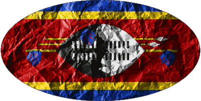 Oval Eswatini Africa Flags 