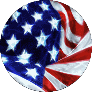 Runde U.S.A - National Amerika Fahnen 