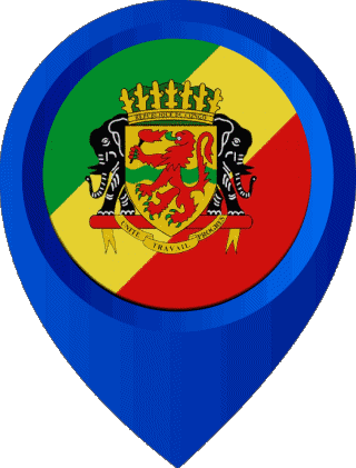 Epingle de Localisation Congo Afrique Drapeaux 