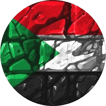 Round Sudan Africa Flags 
