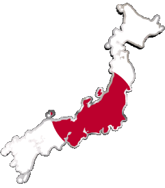 Mapa Japón Asia Banderas 