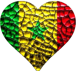 Cuore Senegal Africa Bandiere 