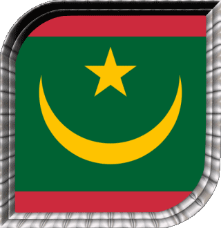 Square Mauritania Africa Flags 