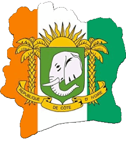 Karte Elfenbeinküste Afrika Fahnen 