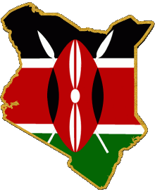 Mapa Kenia África Banderas 