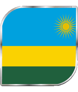 Square Rwanda Africa Flags 