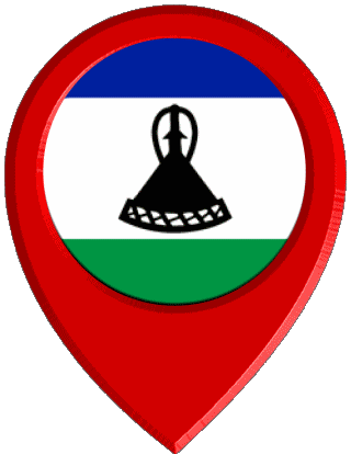 Epingle de Localisation Lesotho Afrique Drapeaux 