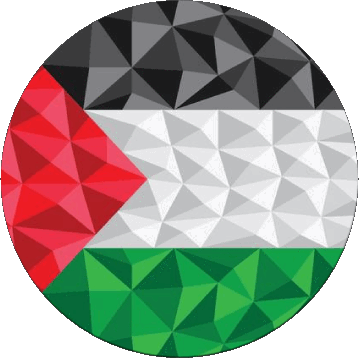 Round Palestine Asia Flags 