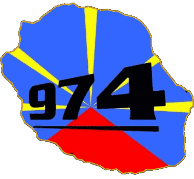 Karte La Réunion D.O.M - T.O.M Frankreich Fahnen 