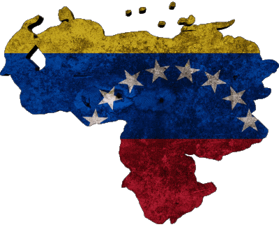 Karte Venezuela Amerika Fahnen 