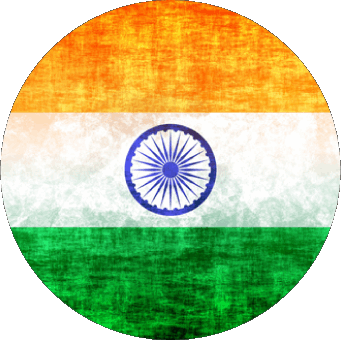 Round India Asia Flags 